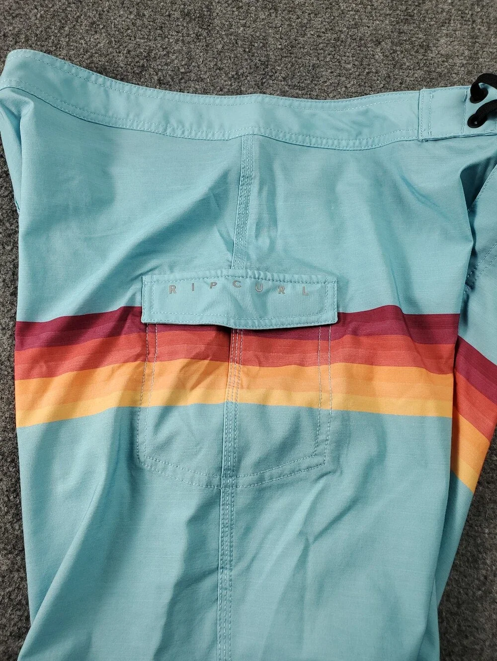 Rip Curl Cove Boardshorts 34 Unlined Swim Trunks Teal Blue Stripe Beach Surf